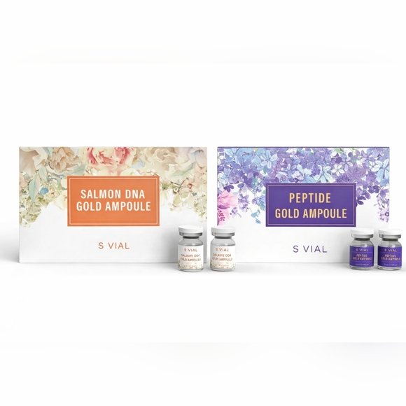 Salmon DNA Gold Ampoule & Peptide Gold Ampoule Anti Aging Skin Repair Serum Set